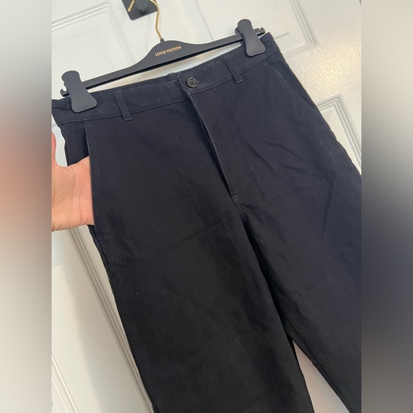 COS Button Fly Chino Pants Trousers High Rise Stretch Cotton Black Size 6 EUC - Picture 2 of 11